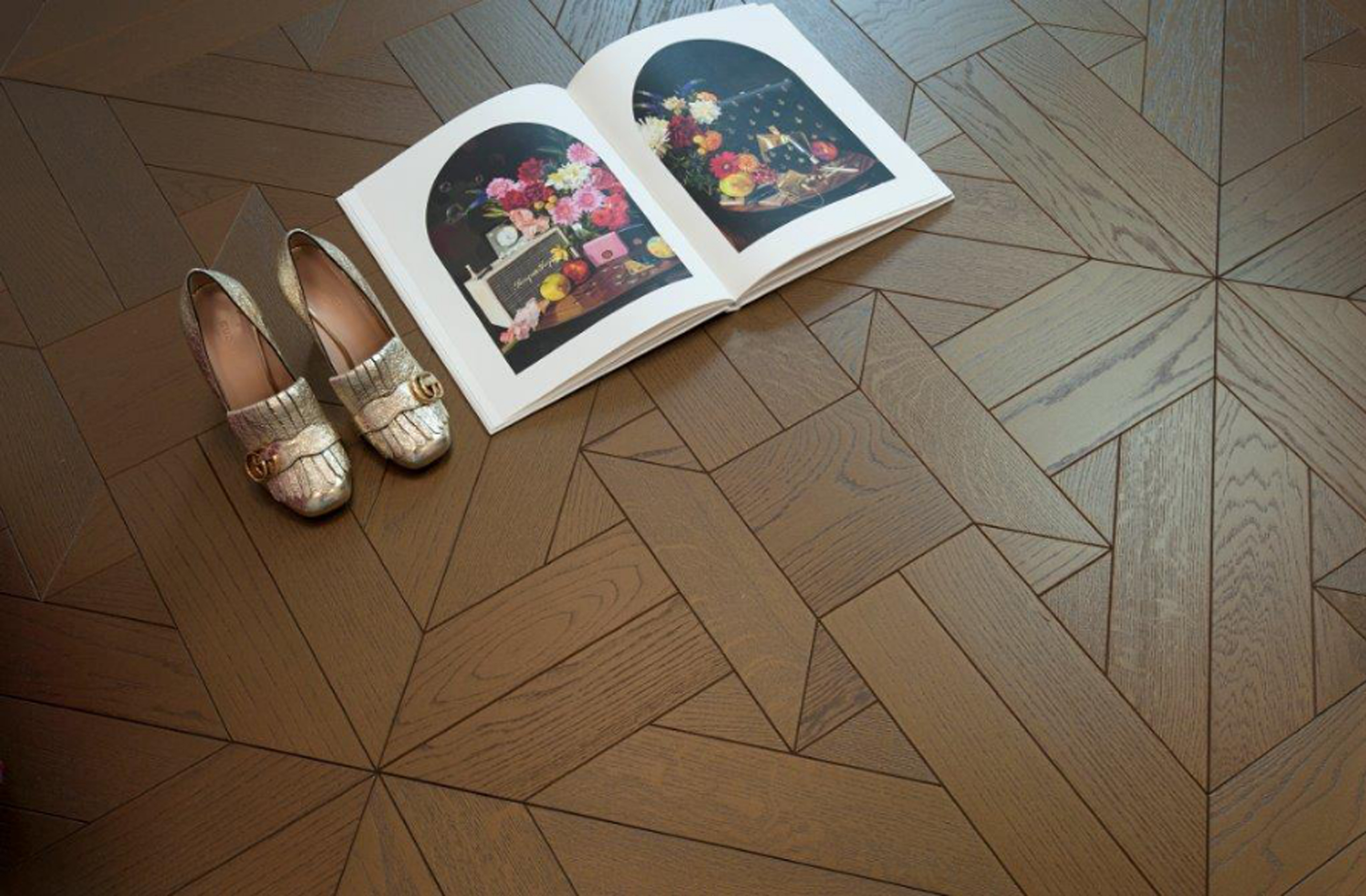 環(huán)保地板，健康享受 咖啡金色橡木印式方拼1